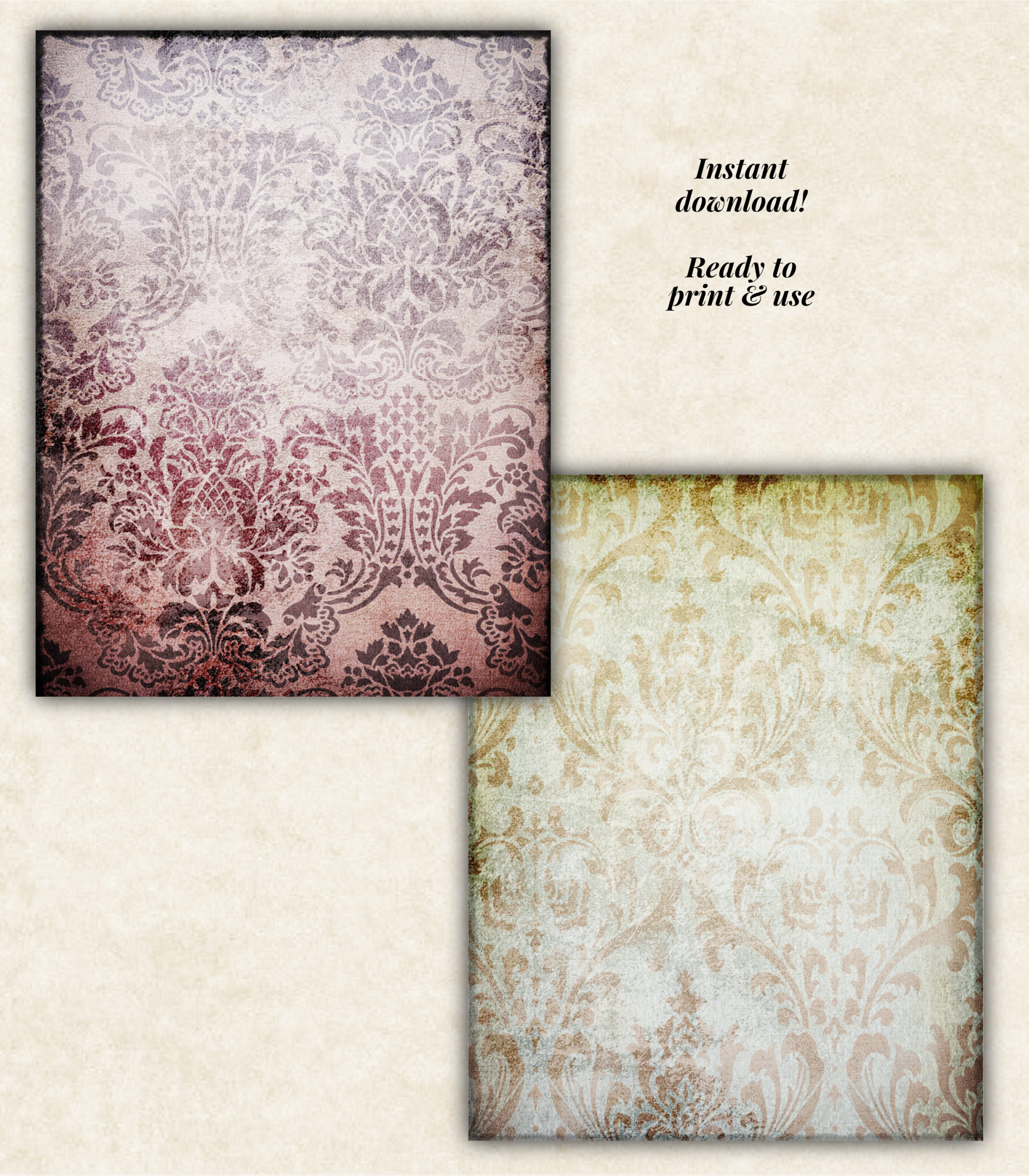 Vintage Grunge Digital Papers by Moonsteam Design Studio