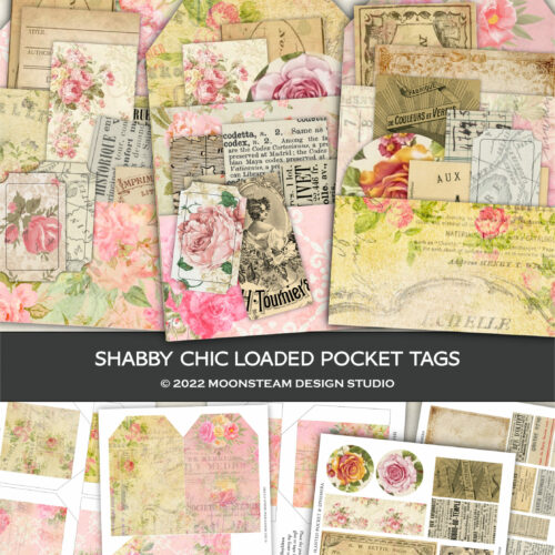 Shabby Chic Loaded Pocket Tags by Moonsteam Design Studio