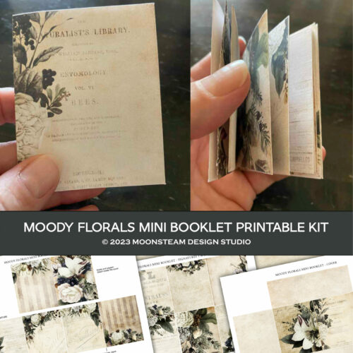 Winter Florals Mini Booklet Printable Kit by Moonsteam Design Studio