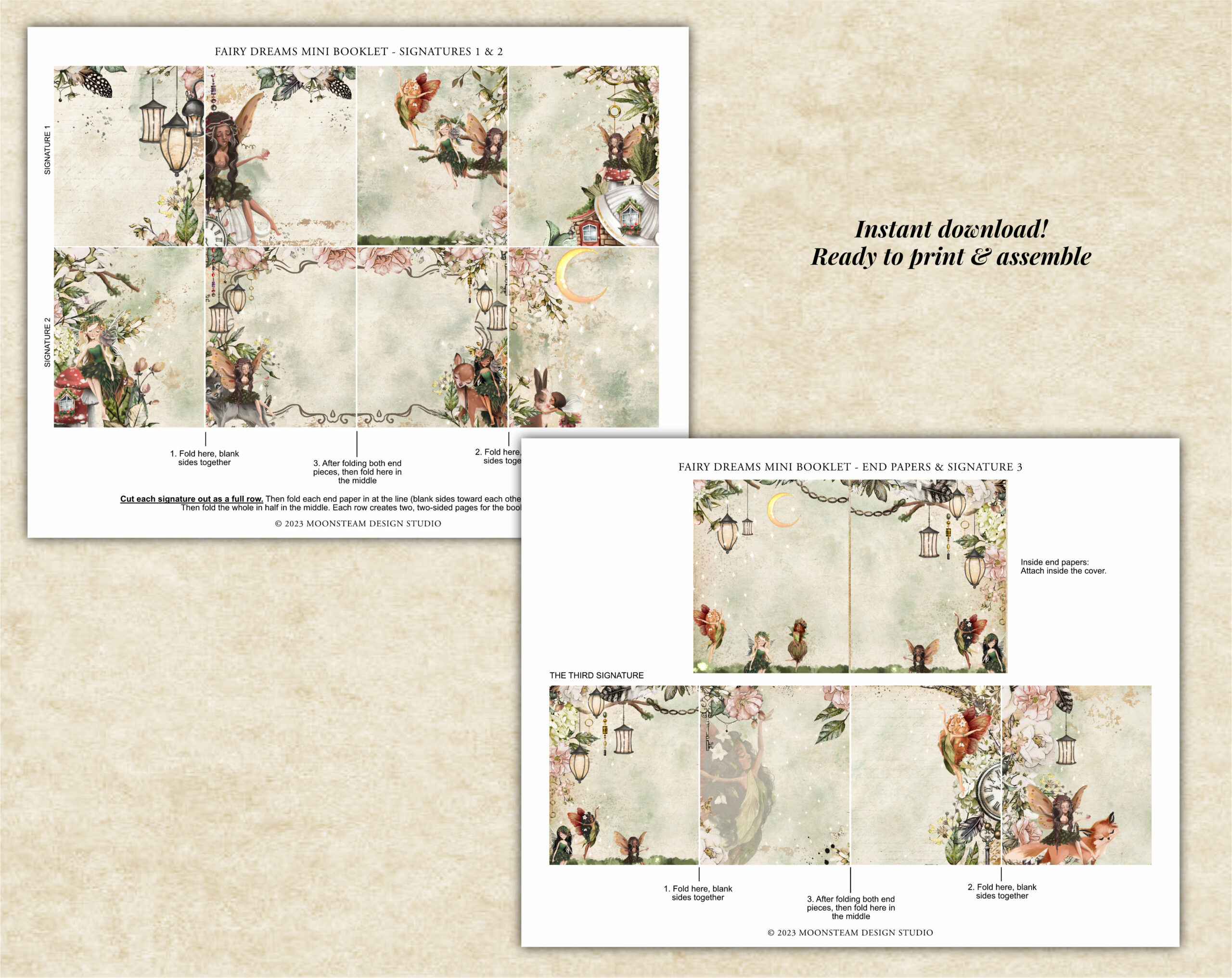 Fairy Dreams Mini Booklet Printable Kit by Moonsteam Design Studio