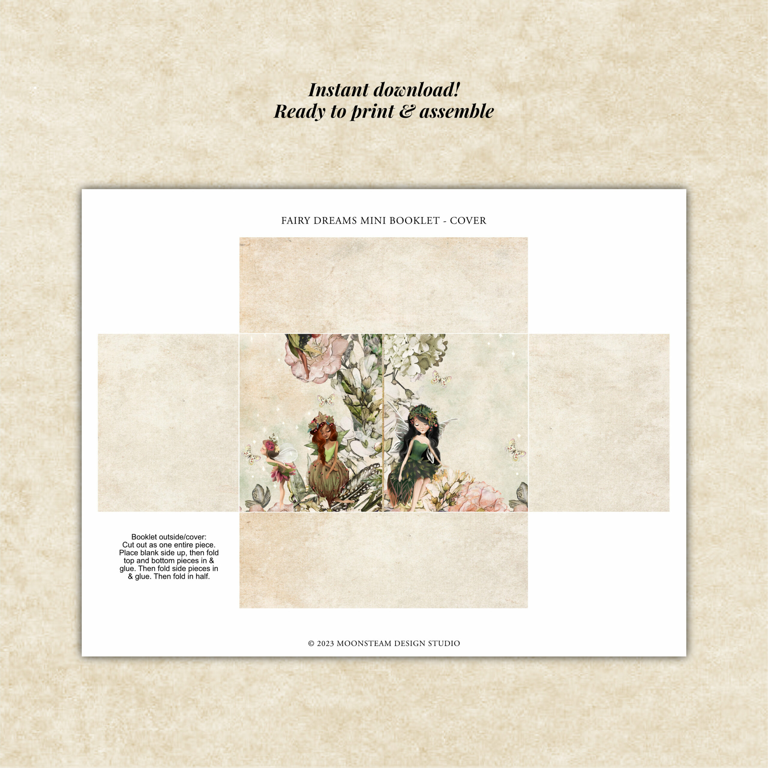Fairy Dreams Mini Booklet Printable Kit by Moonsteam Design Studio