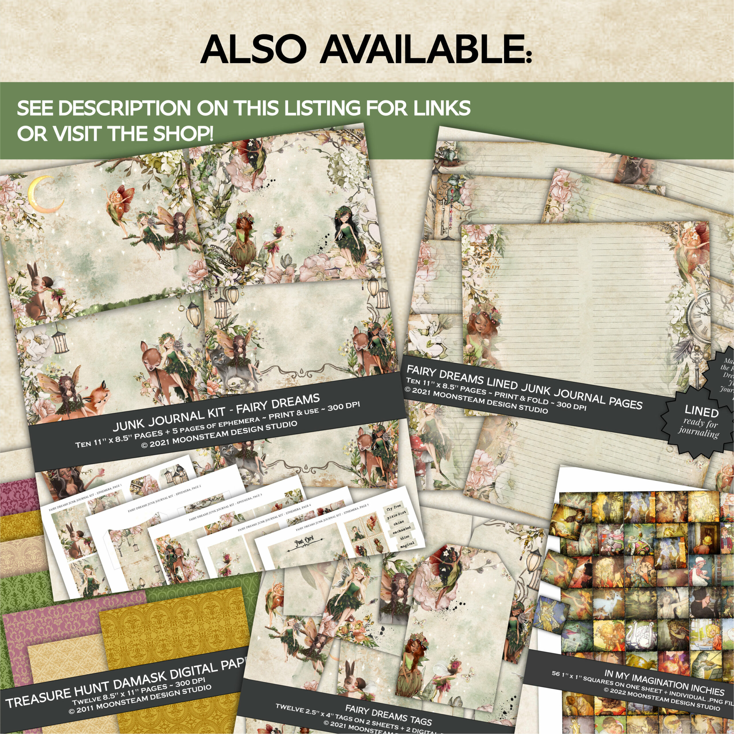 Fairy Dreams Mini Booklet Printable Kit by Moonsteam Design Studio