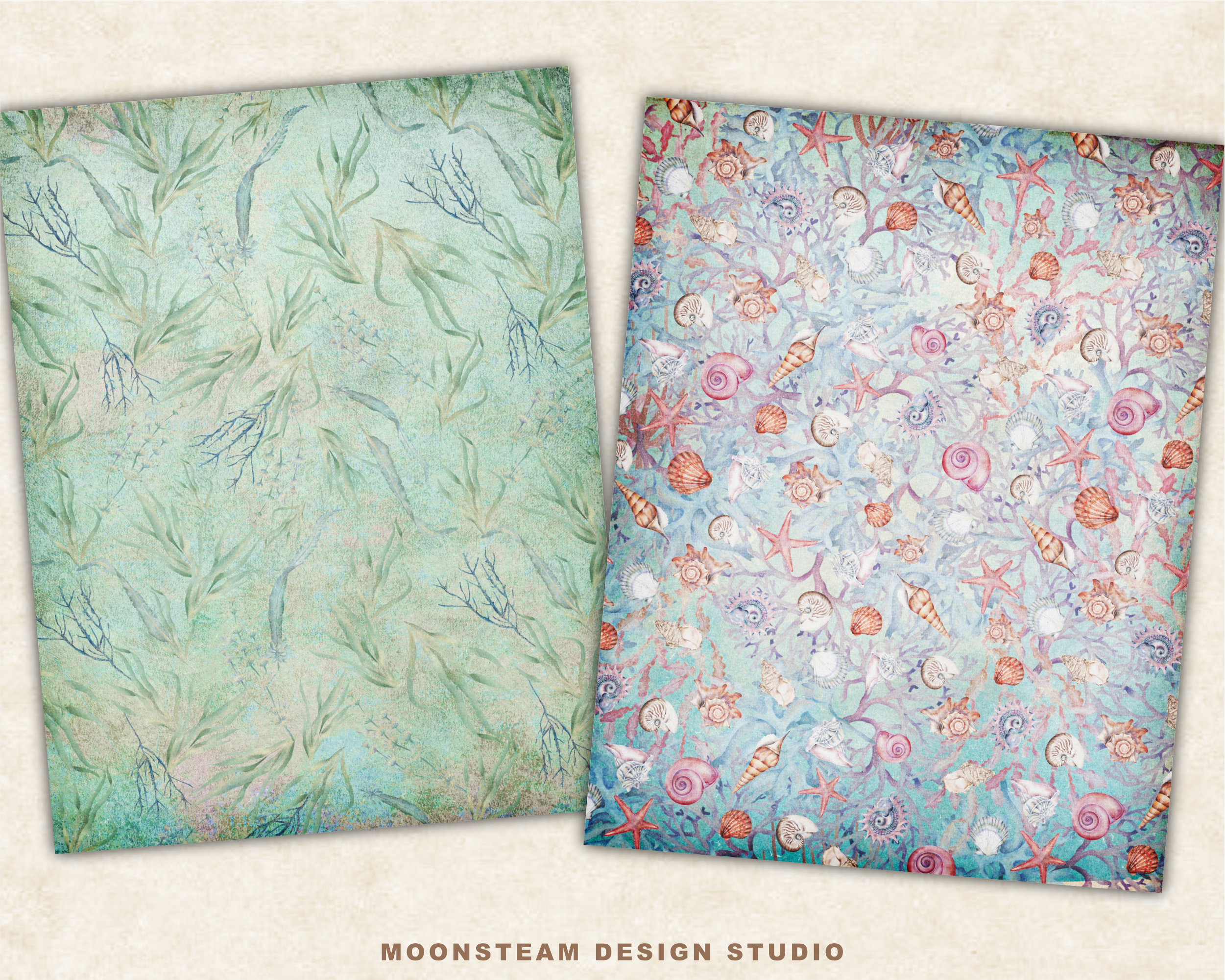 Mermaids Digital Papers by Moonsteam Design Studio
