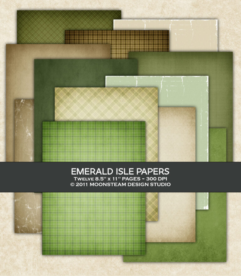 Emerald Isle Digital Papers by Moonsteam Design Studio