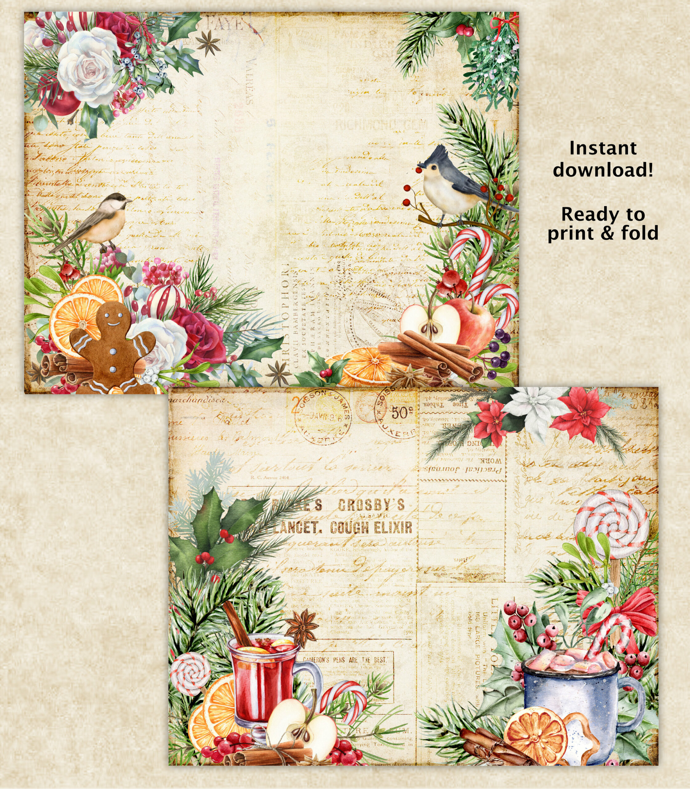 Christmas Mood Junk Journal Kid by Moonsteam Design Studio