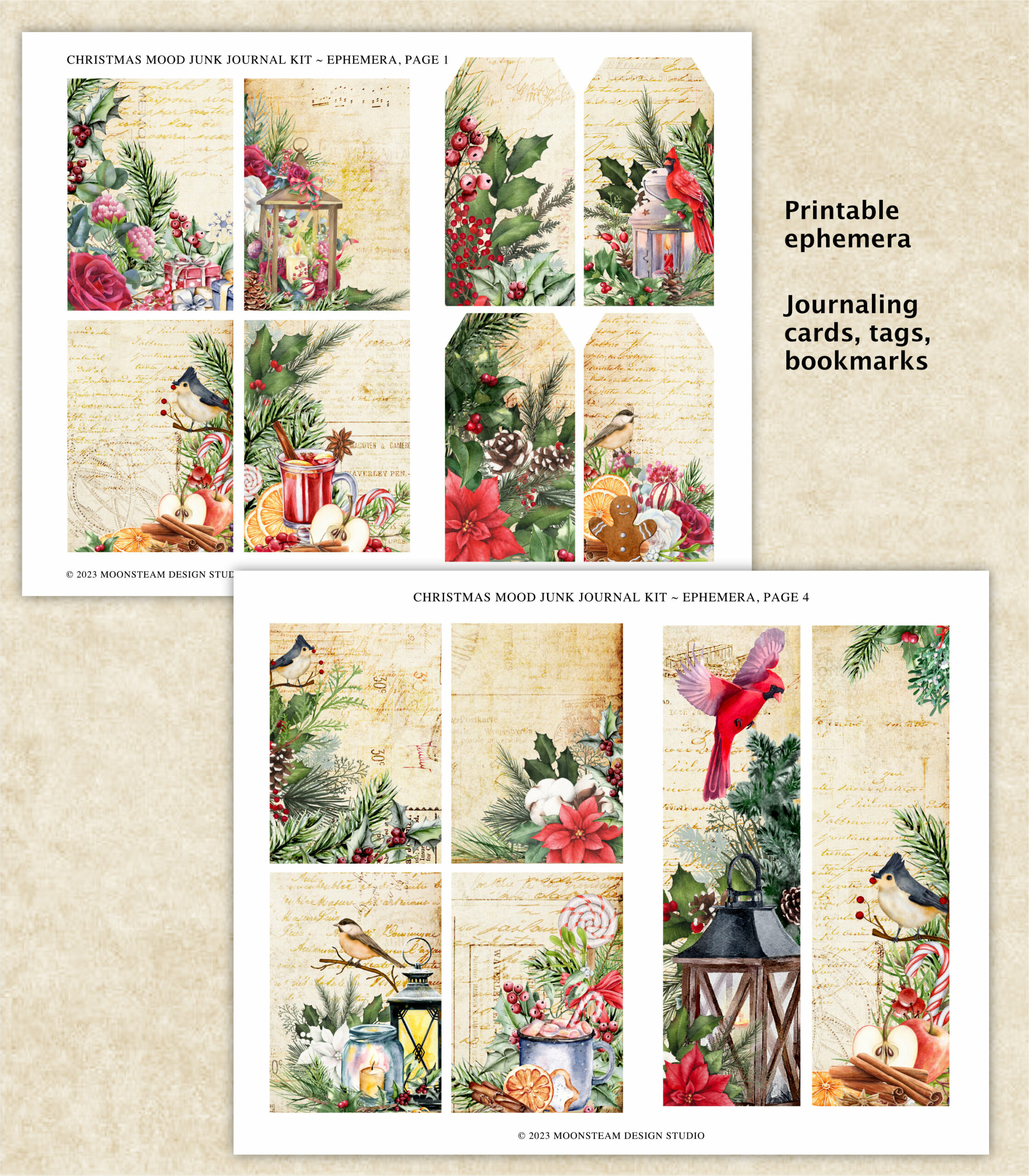 Christmas Mood Junk Journal Kid by Moonsteam Design Studio