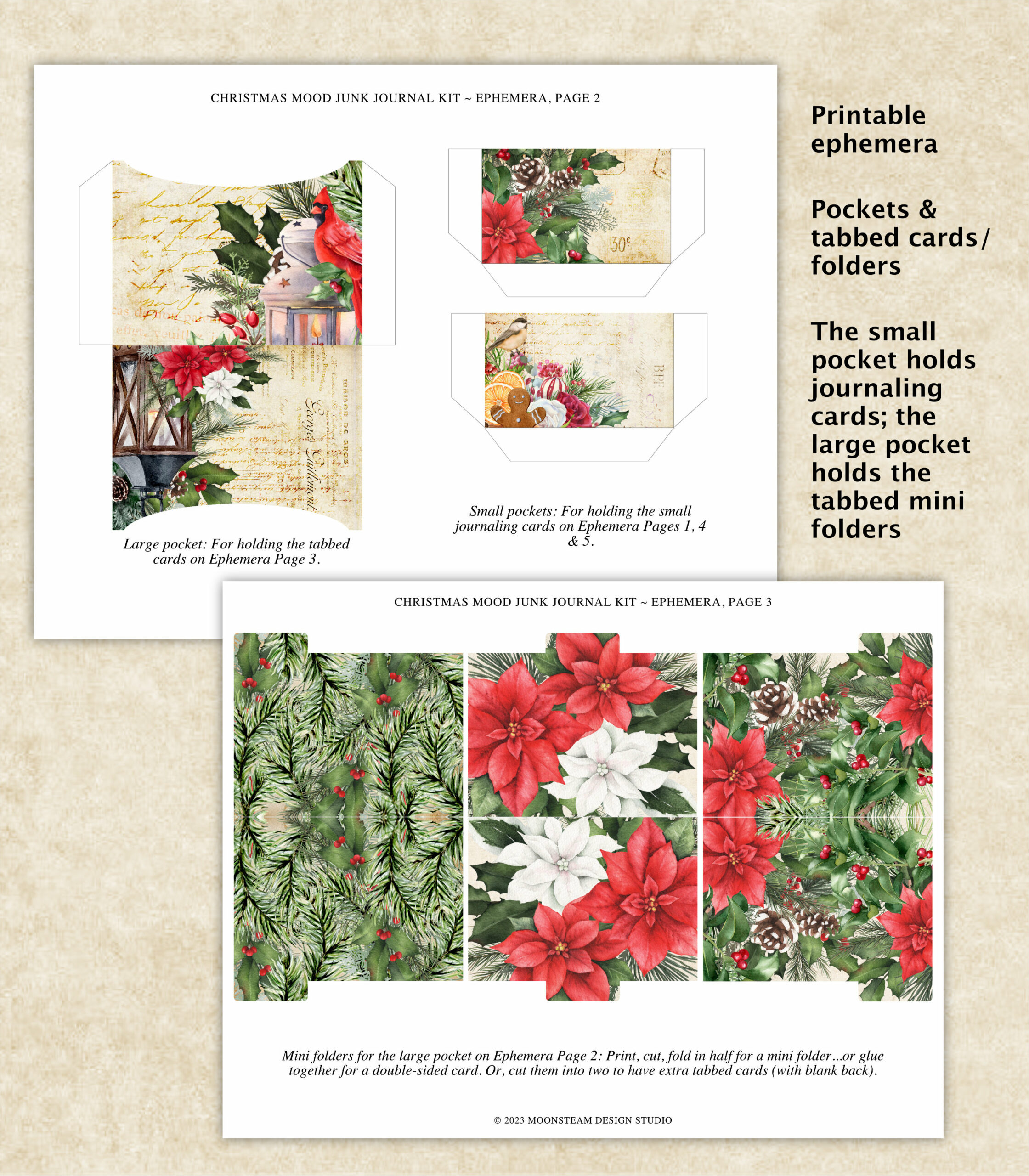 Christmas Mood Junk Journal Kid by Moonsteam Design Studio