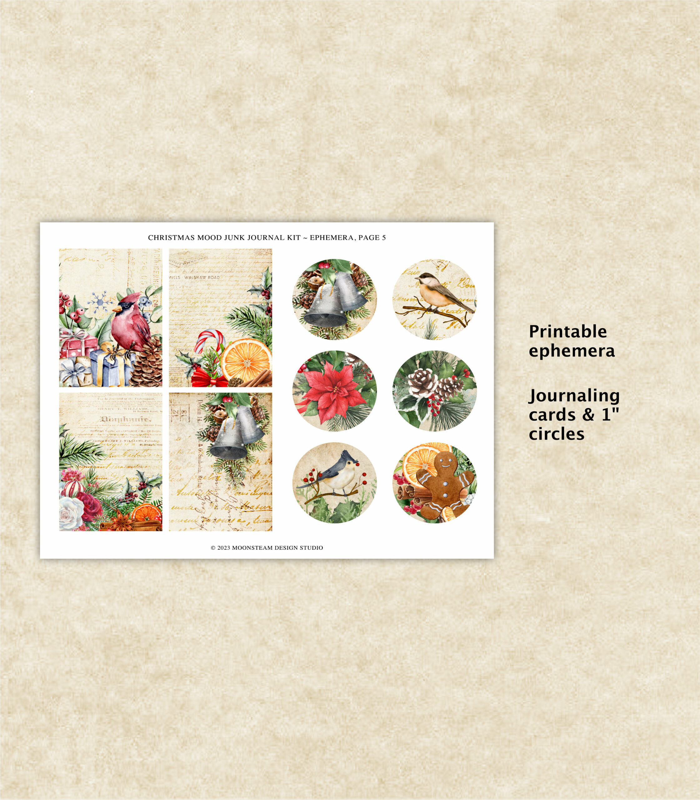 Christmas Mood Junk Journal Kid by Moonsteam Design Studio