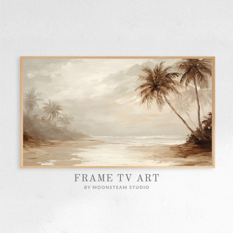 Vintage Florida Beach Frame TV Art by Moonsteam Studio