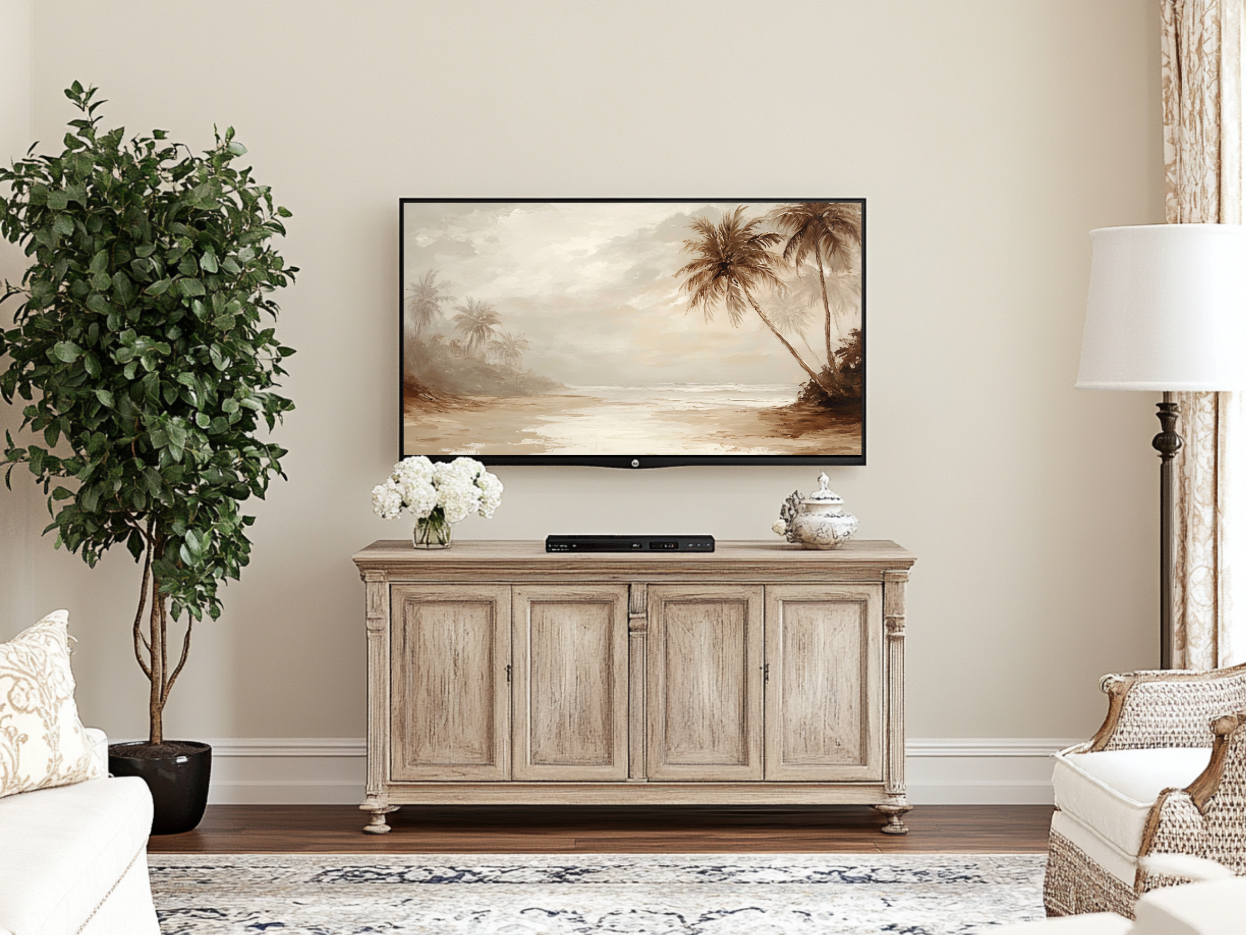 Frame TV Art of a vintage Florida beach