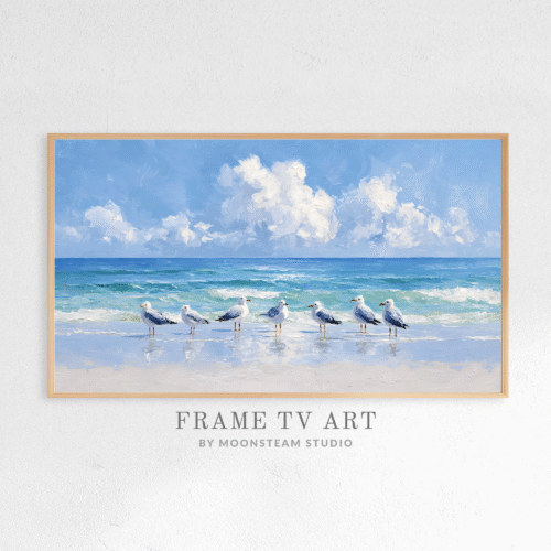 Beach Birds Frame TV Art by Moonsteam Studio