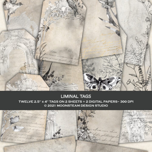 Liminal Gothic Printable Tags by Moonsteam Design Studio
