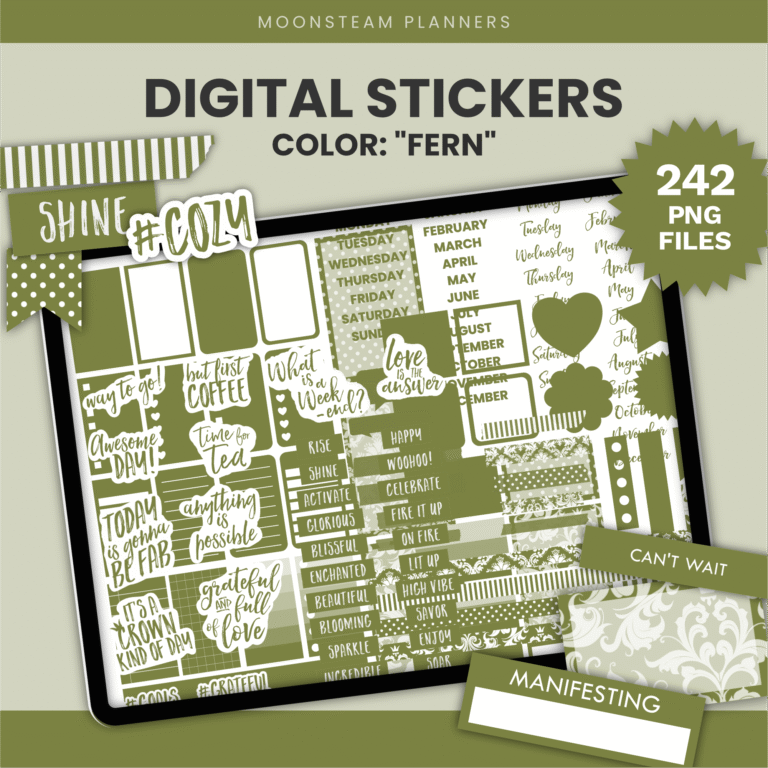 Fern Green Digital Stickers