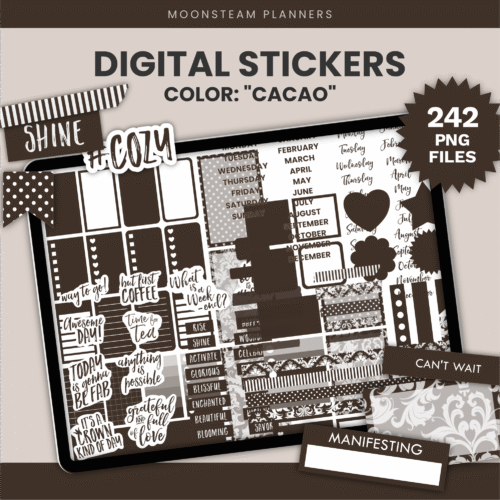 Dark Brown Digital Stickers