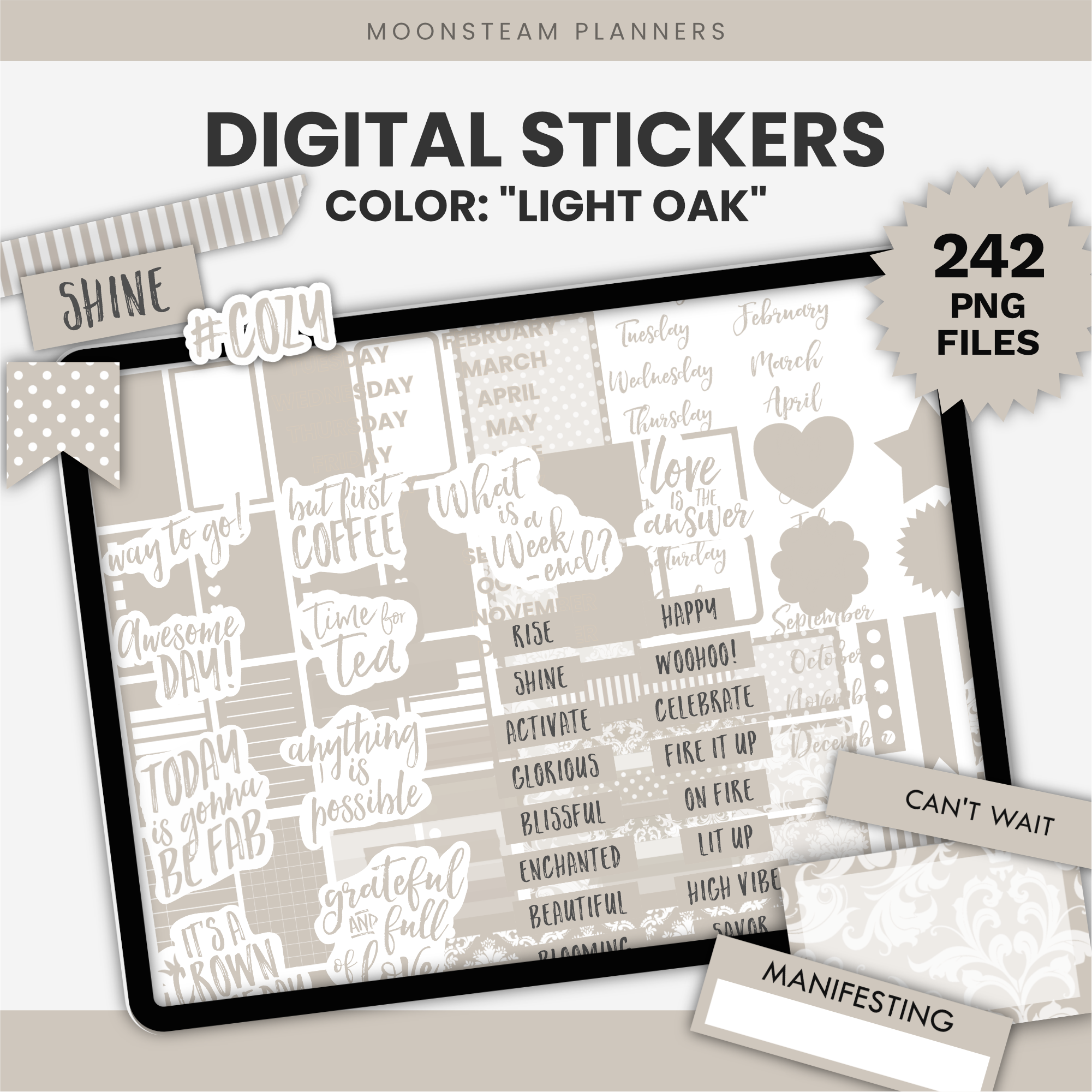 Light Oak Digital Stickers