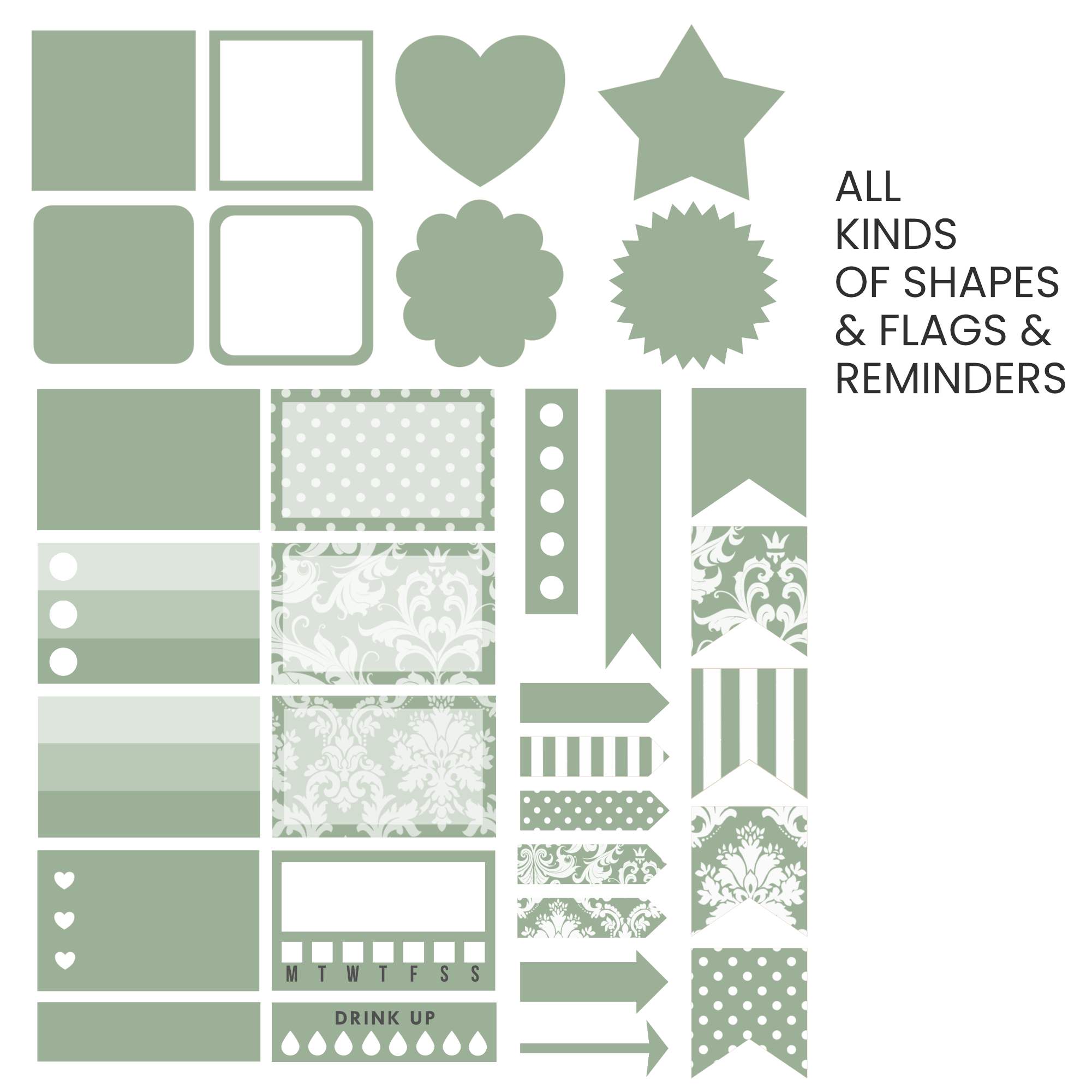 Sage Green Digital Stickers - Image 3