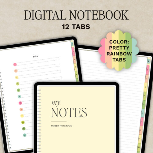 Digital Notebooks - Cheerful Rainbow Tabs
